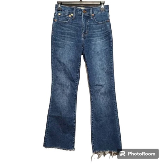 Madewell Cali Demi-Boot Jeans in Preston Wash Raw-Hem Edition - Picture 1 of 3